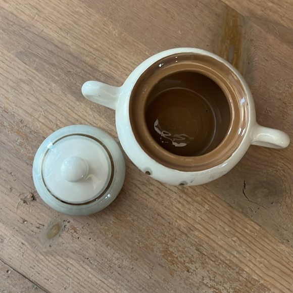 Vintage Stangl Pottery Amber Glo Lidded Sugar Bowl Creamer 1950’s USA Hand Paint - Picture 9 of 10